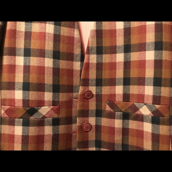 100% Wool Vintage Plaid Blazer - Size S - Picture 4 of 5